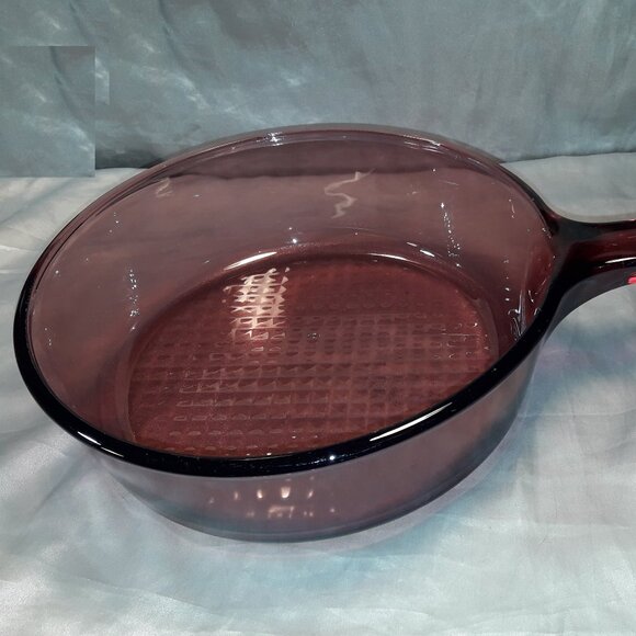 Vintage 90s Cranberry Visions Pyrex Corning Purple 10" All-Glass Skillet Frypan - Picture 3 of 7